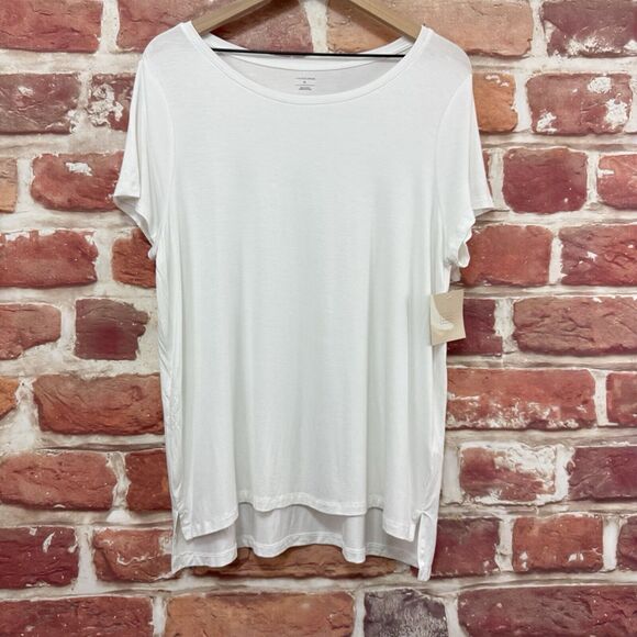 14th & Union Nordstrom T Shirt Women's XL Plain White Casual Top Short Sleeves - Picture 1 of 9